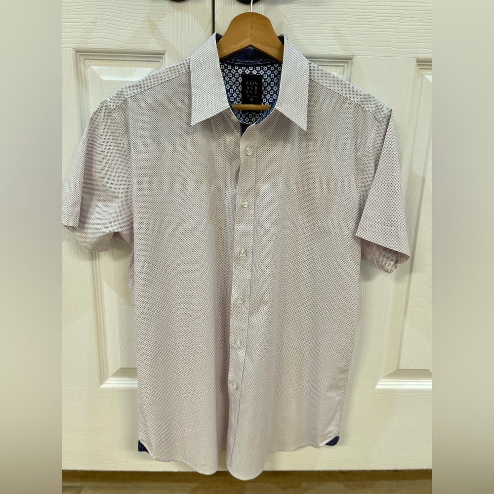 Men’s Construct New York Slim Fit Stretch Button Up Polo Shirt